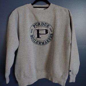 Crable Sportswear Vintage Purdue White and Grey Knit Sweatshirt